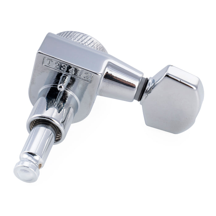 Musiclily Pro R18T-19 für Linkshänder 6-in-line 18:1 Locking-Gitarrenmechaniken Stimmwirbel mit Sechskant-Knopf für E-Gitarre im Squier Strat/Tele-Stil