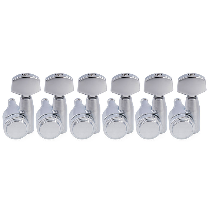 Musiclily Pro R18T-19 für Linkshänder 6-in-line 18:1 Locking-Gitarrenmechaniken Stimmwirbel mit Sechskant-Knopf für E-Gitarre im Squier Strat/Tele-Stil