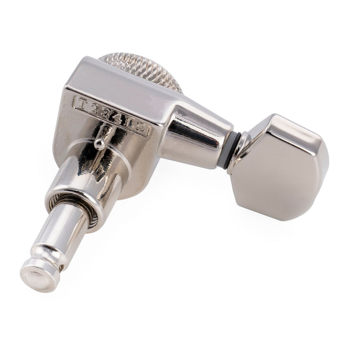 Musiclily Pro R18T-19 für Linkshänder 6-in-line 18:1 Locking-Gitarrenmechaniken Stimmwirbel mit Sechskant-Knopf für E-Gitarre im Squier Strat/Tele-Stil
