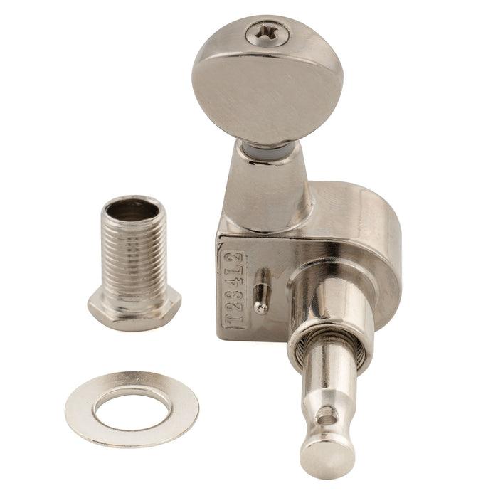 Musiclily Pro R18T-21 Single 18:1 Ratio 1-Pin Full Sealed Machine Head Treble Side Tuner Tuning Peg Key with Vintage Oval Button for Squier Strat Tele Style Electric Guitar