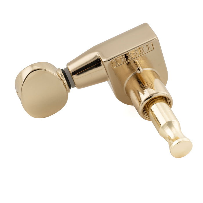 Musiclily Pro R18T-22 6-in-line 18:1 Ratio 1-Pin Full Sealed Machine Heads Tuners Tuning Pegs Keys with Vintage Oval Button for Squier Strat Tele Style Electric Guitar