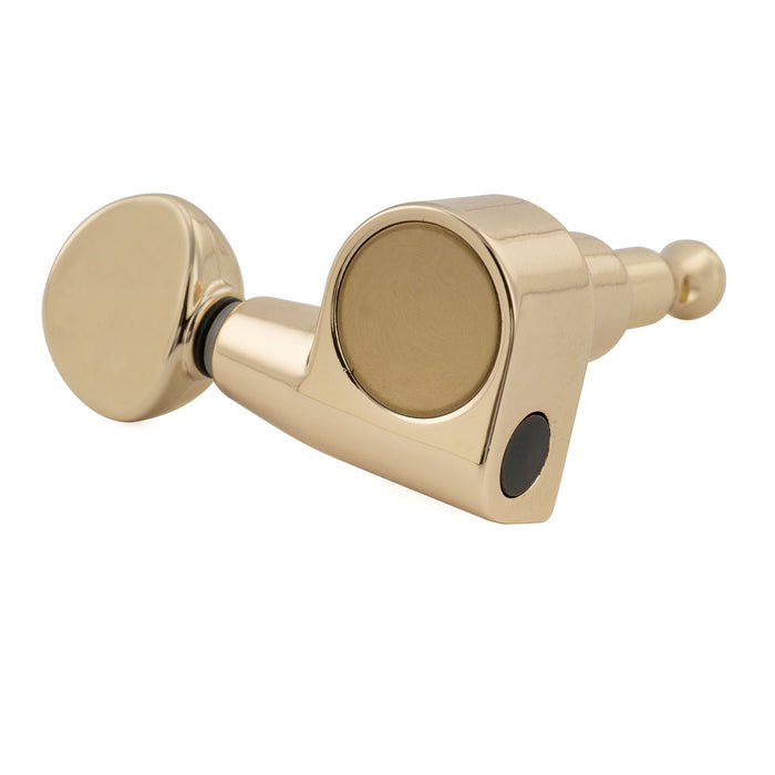 Musiclily Pro R18T-22 Single 18:1 Ratio 1-Pin Full Sealed Machine Head Bass Side Tuner Tuning Peg Key with Vintage Oval Button for Squier Strat Tele Style Electric Guitar