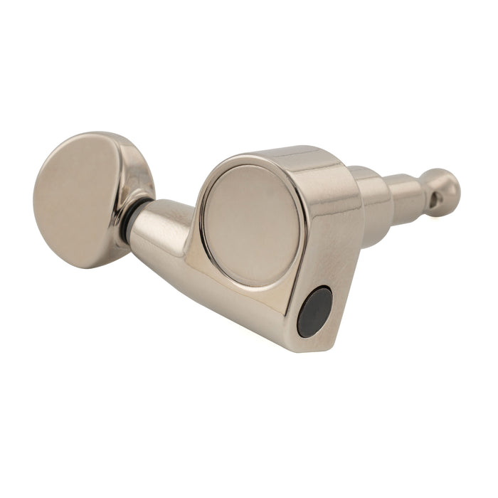 Musiclily Pro R18T-22 6-in-line 18:1 Ratio 1-Pin Full Sealed Machine Heads Tuners Tuning Pegs Keys with Vintage Oval Button for Squier Strat Tele Style Electric Guitar