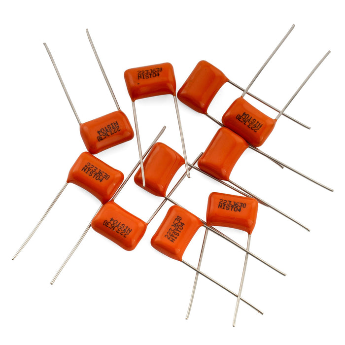 Musiclily Pro NISSEI Japan Orange MPE CBB Metallized Polypropylene Film Capacitors .022uF 5% 630V for Electric Guitar Bass (Set of 10)