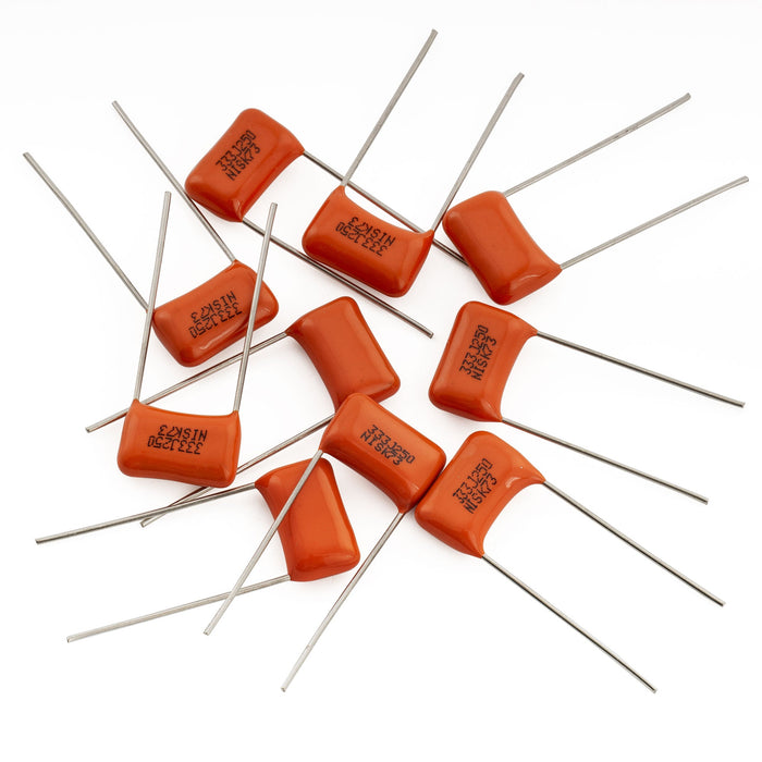 Musiclily Pro NISSEI Japan Orange MPE CBB Metallized Polypropylene Film Capacitors .033uF 5% 250V for Electric Guitar Bass (Set of 10)