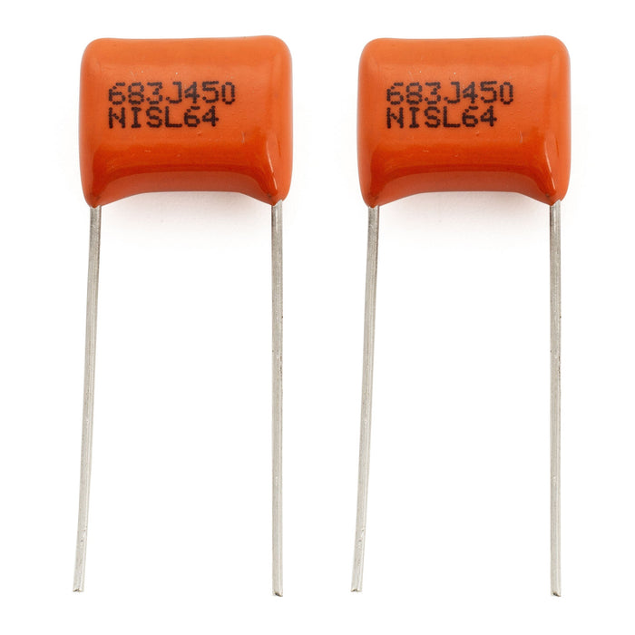 Musiclily Pro NISSEI Japan Orange MPE CBB Metallized Polypropylene Film Capacitors .068uF 5% 450V for Electric Guitar Bass (Set of 2)