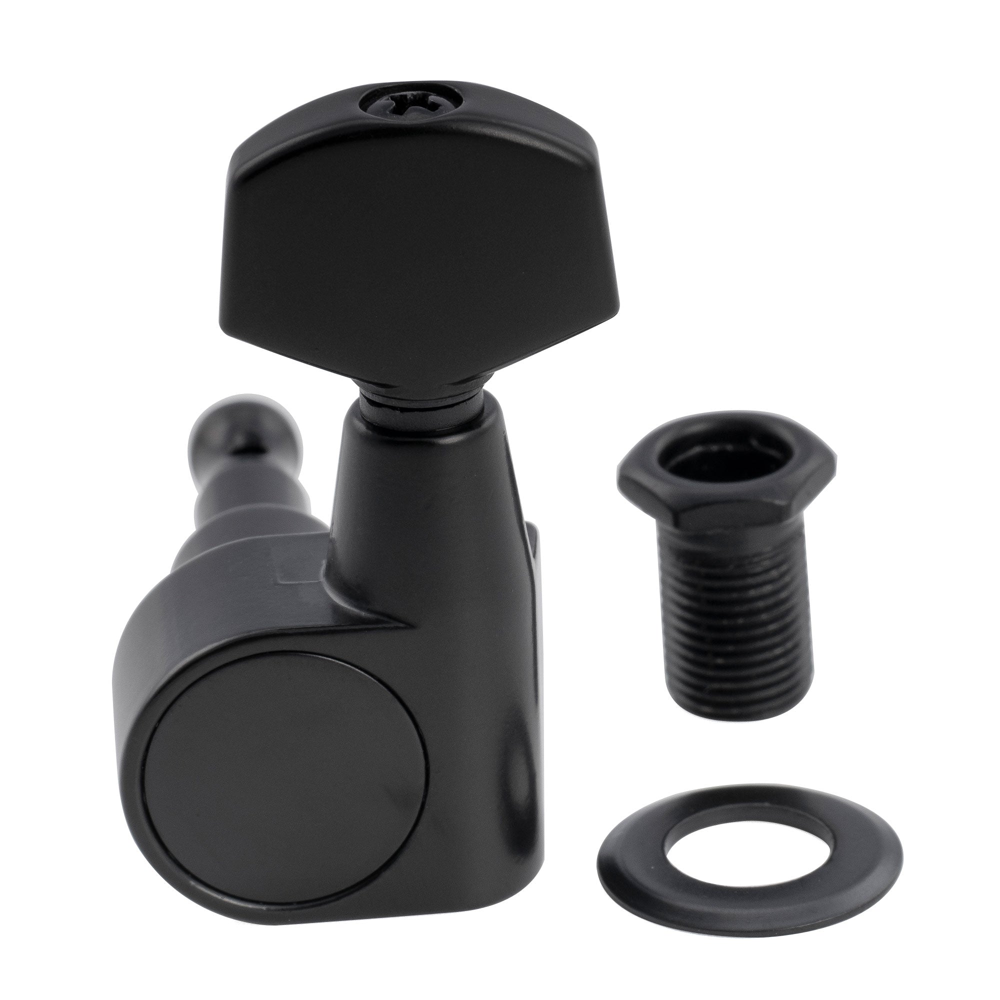 Musiclily Pro R18T-25 Juego de clavijeros para zurdos, 6 en línea, relación 18:1, 2 pines, totalmente sellados, afinadores y clavijas con botón hexagonal para guitarra eléctrica estilo Squier Strat Tele
