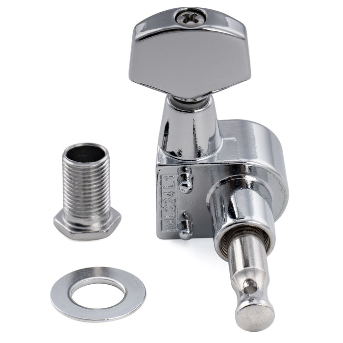 Musiclily Pro R18T-25 Single 18:1 Ratio 2-Pin Full Sealed Machine Head Treble Side Tuner Tuning Peg Key with Hex Button for Squier Strat Tele Style Electric Guitar