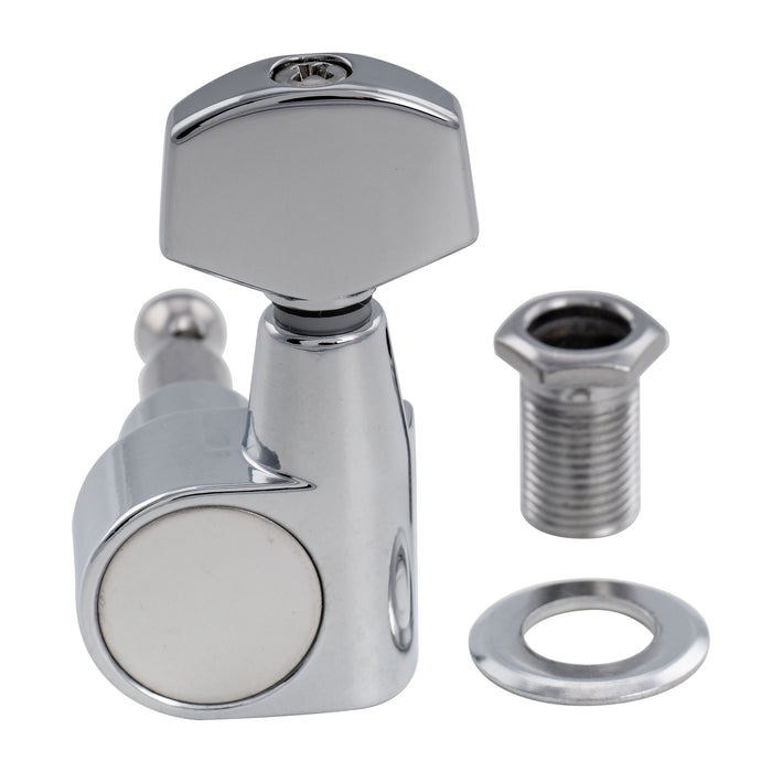 Musiclily Pro R18T-25 Single 18:1 Ratio 2-Pin Full Sealed Machine Head Treble Side Tuner Tuning Peg Key with Hex Button for Squier Strat Tele Style Electric Guitar