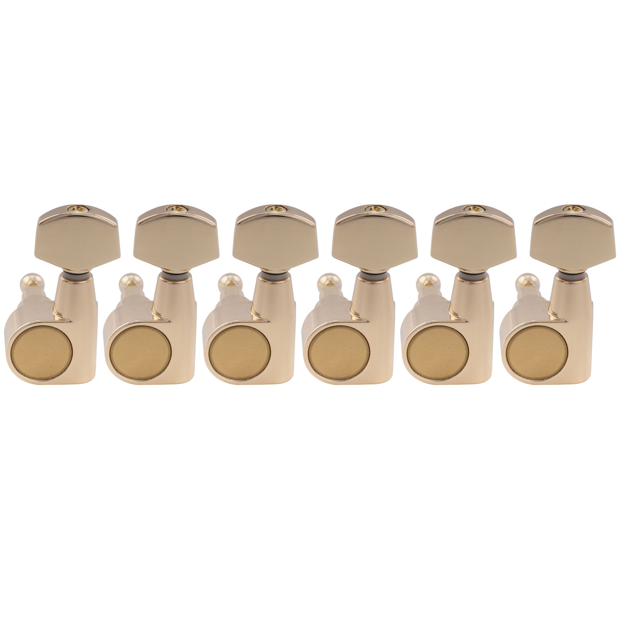 Musiclily Pro R18T-25 Juego de clavijeros para zurdos, 6 en línea, relación 18:1, 2 pines, totalmente sellados, afinadores y clavijas con botón hexagonal para guitarra eléctrica estilo Squier Strat Tele