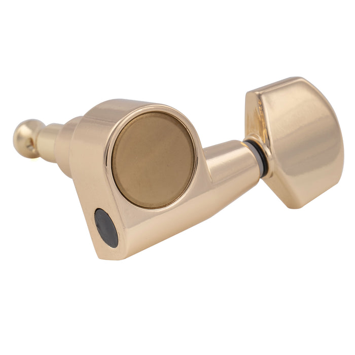 Musiclily Pro R18T-25 Single 18:1 Ratio 2-Pin Full Sealed Machine Head Treble Side Tuner Tuning Peg Key with Hex Button for Squier Strat Tele Style Electric Guitar