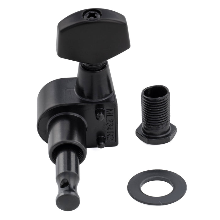 Musiclily Pro R18T-26 Single 18:1 Ratio 2-Pin Full Sealed Machine Head Bass Side Tuner Tuning Peg Key with Hex Button for Squier Strat Tele Style Electric Guitar