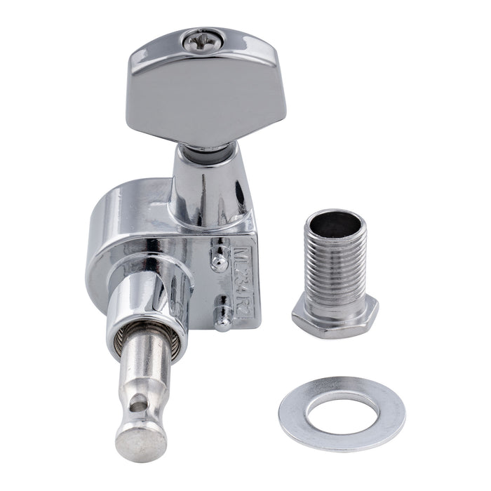 Musiclily Pro R18T-26 6-in-line 18:1 Ratio 2-Pin Full Sealed Machine Heads Tuners Tuning Pegs Keys with Hex Button for Squier Strat Tele Style Electric Guitar