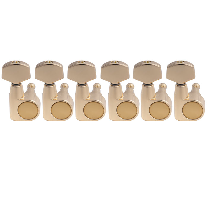 Musiclily Pro R18T-26 6-in-line 18:1 Ratio 2-Pin Full Sealed Machine Heads Tuners Tuning Pegs Keys with Hex Button for Squier Strat Tele Style Electric Guitar