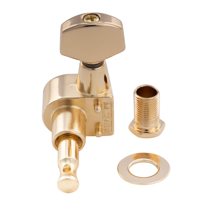 Musiclily Pro R18T-26 Single 18:1 Ratio 2-Pin Full Sealed Machine Head Bass Side Tuner Tuning Peg Key with Hex Button for Squier Strat Tele Style Electric Guitar