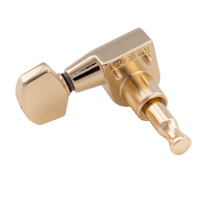 Musiclily Pro R18T-26 Single 18:1 Ratio 2-Pin Full Sealed Machine Head Bass Side Tuner Tuning Peg Key with Hex Button for Squier Strat Tele Style Electric Guitar