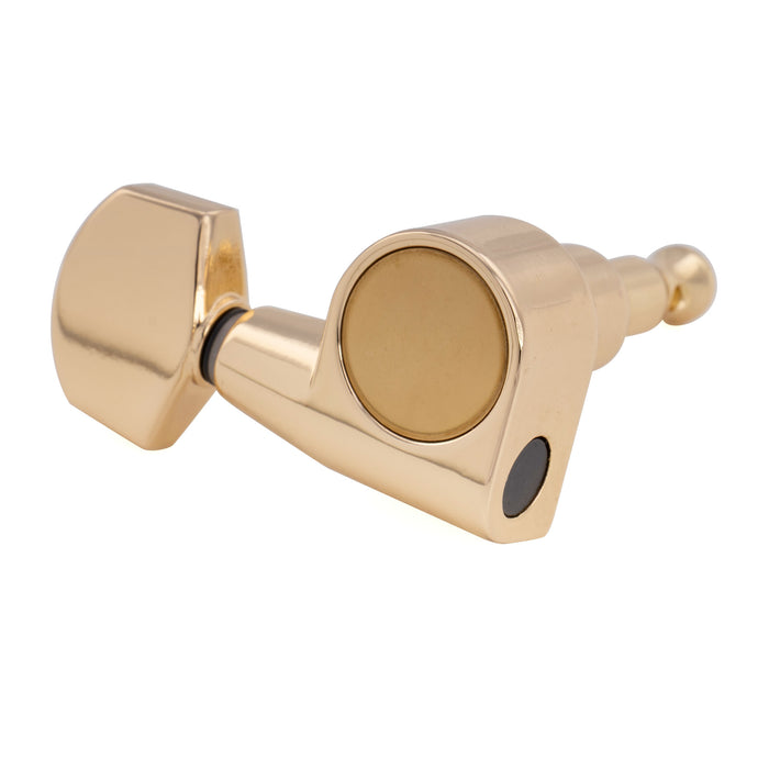 Musiclily Pro R18T-26 Single 18:1 Ratio 2-Pin Full Sealed Machine Head Bass Side Tuner Tuning Peg Key with Hex Button for Squier Strat Tele Style Electric Guitar