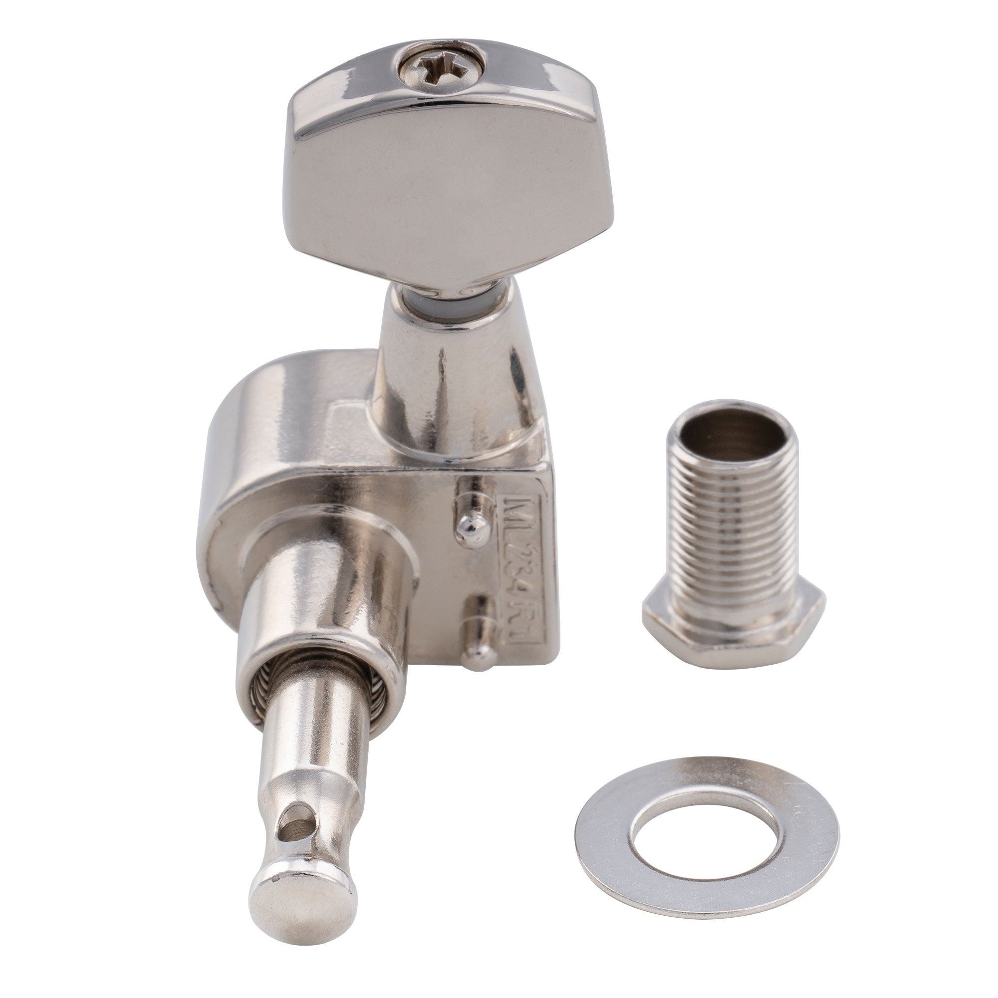 Musiclily Pro R18T-26 Cabezales de máquina totalmente sellados de 2 pines de 6 en línea con relación 18:1, afinadores, clavijas de afinación y llaves con botón hexagonal para guitarra eléctrica estilo Squier Strat Tele