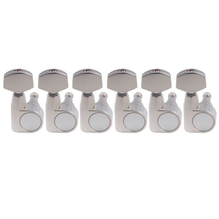 Musiclily Pro R18T-26 6-in-line 18:1 Ratio 2-Pin Full Sealed Machine Heads Tuners Tuning Pegs Keys with Hex Button for Squier Strat Tele Style Electric Guitar