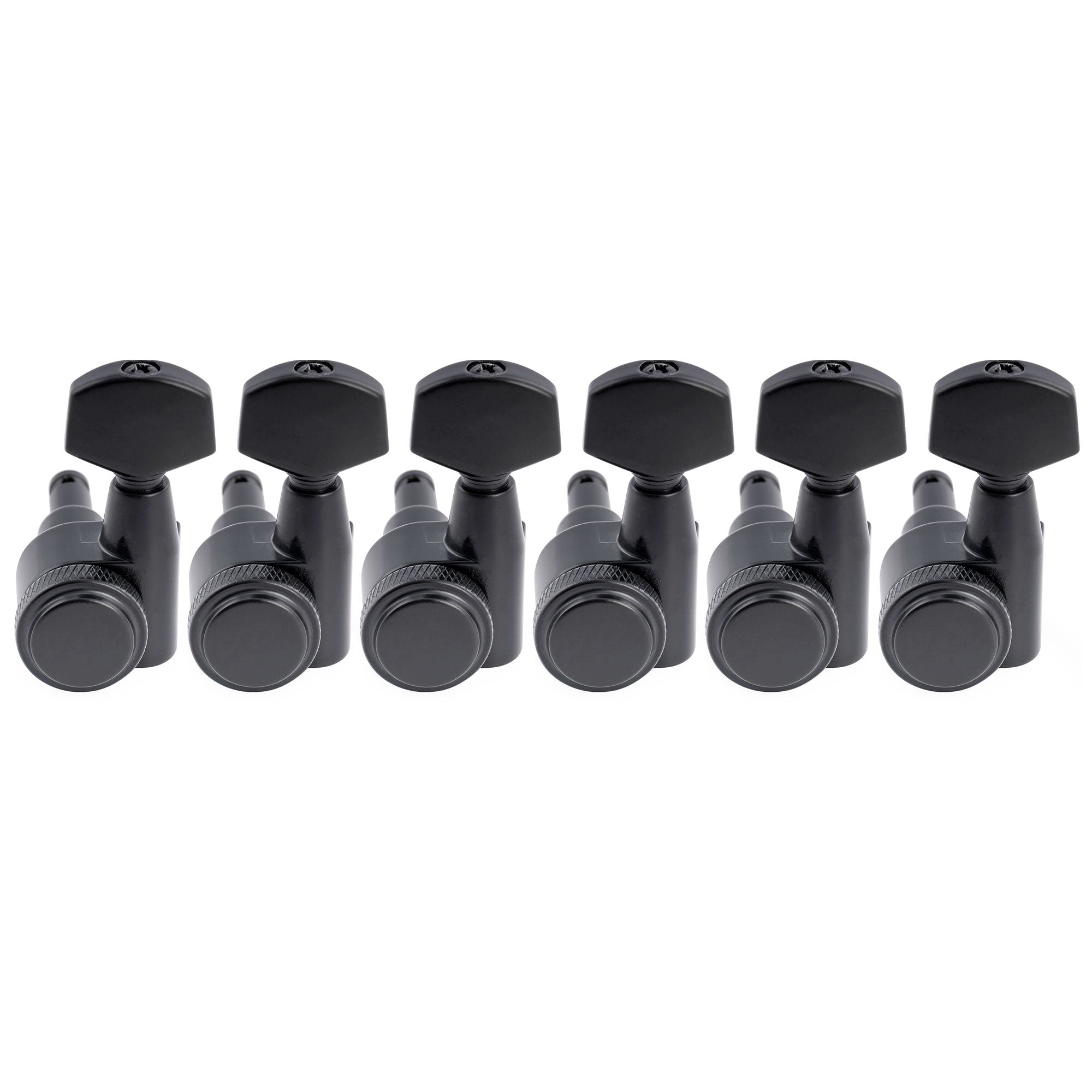 Musiclily Pro R18T-27 Mécaniques à blocage pour gaucher 6 en ligne 18:1, chevilles d'accordage 2 broches, clés, mécaniques pour guitare électrique style Squier Strat Tele