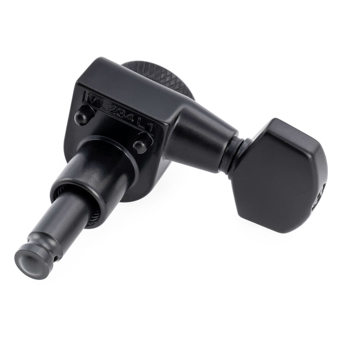 Musiclily Pro R18T-27 Left-Handed 6-in-line 18:1 Locking Tuners 2-Pin Tuning Pegs Keys Machine Heads for Squier Strat Tele Style Electric Guitar