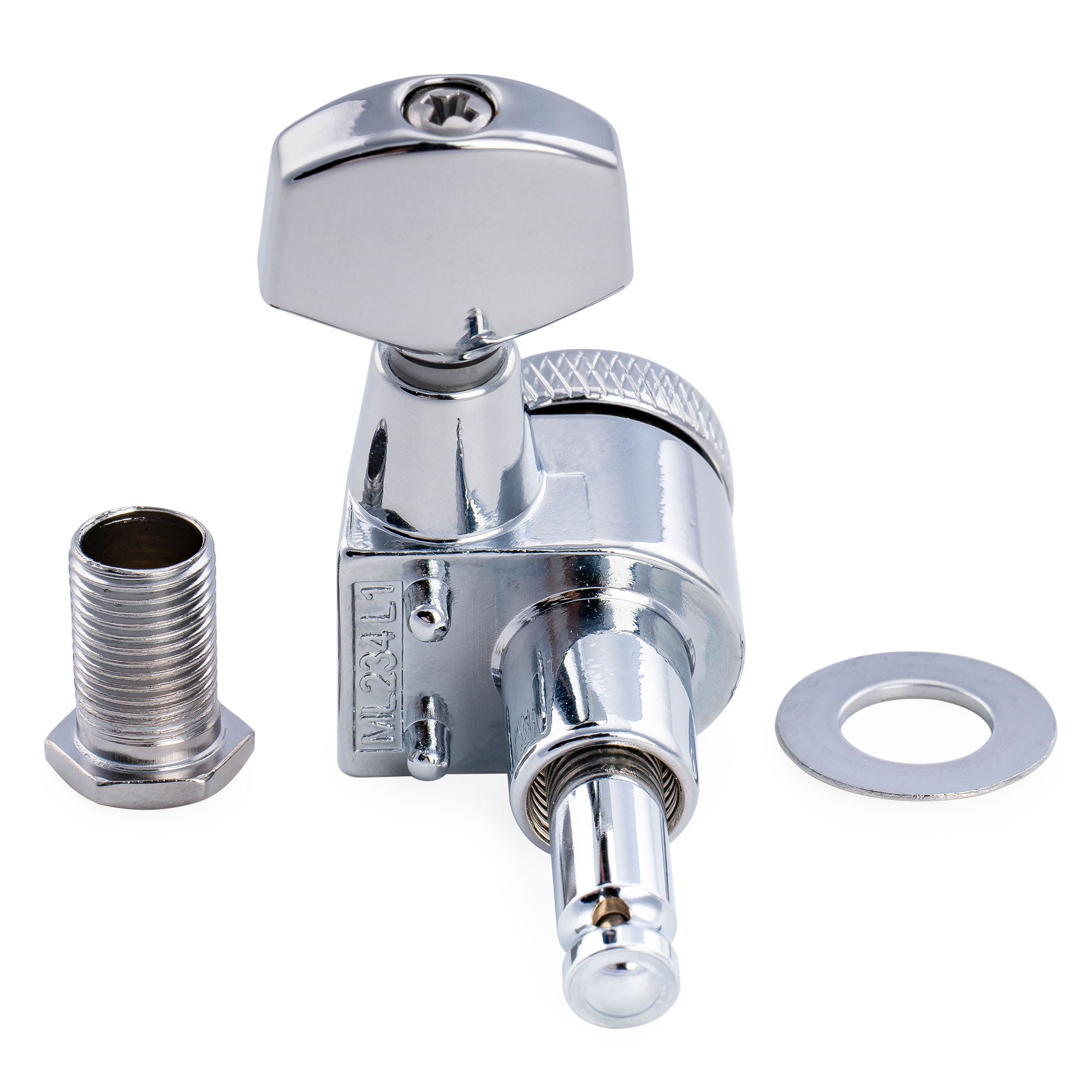 Musiclily Pro R18T-27 Mécaniques à blocage pour gaucher 6 en ligne 18:1, chevilles d'accordage 2 broches, clés, mécaniques pour guitare électrique style Squier Strat Tele