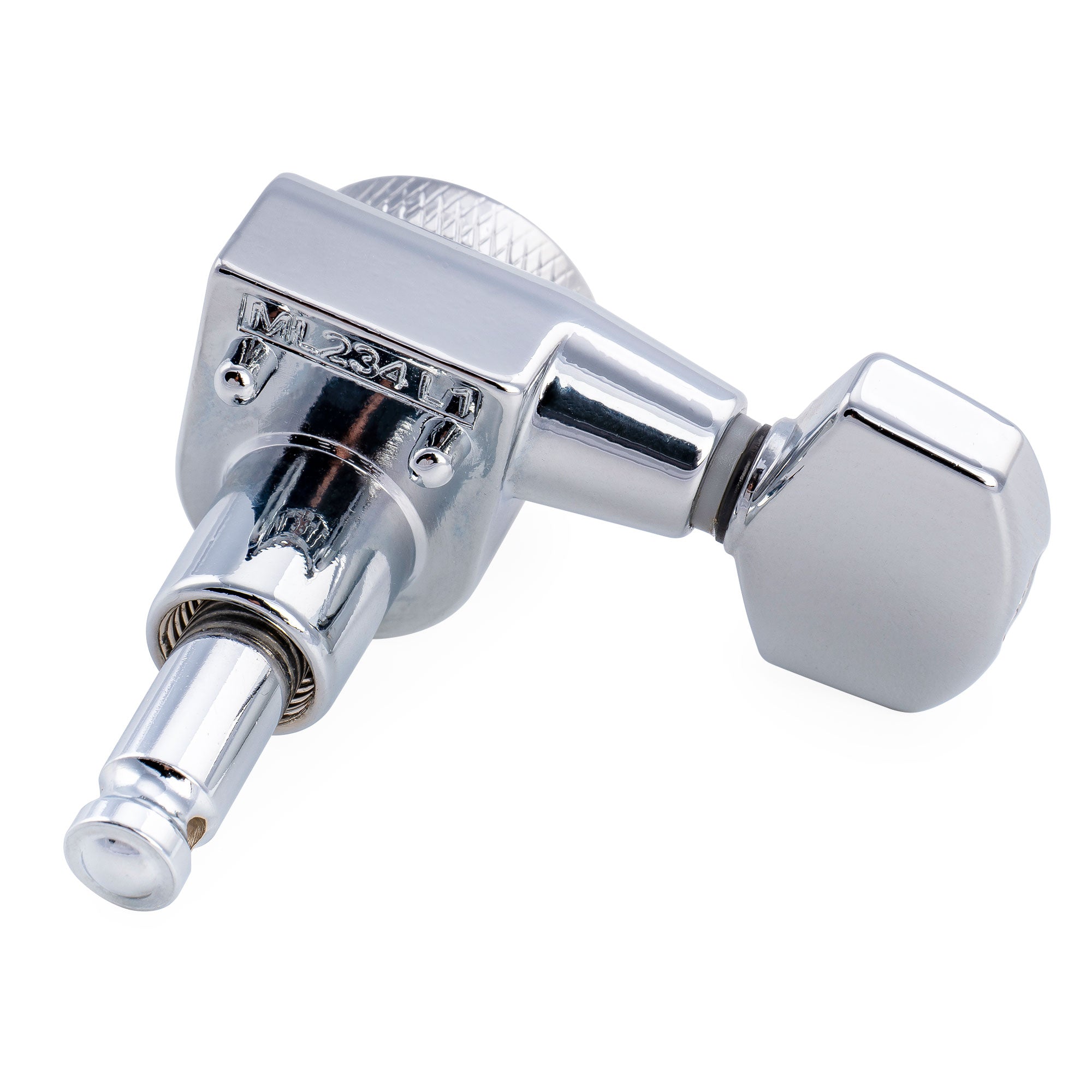 Musiclily Pro R18T-27 Mécaniques à blocage pour gaucher 6 en ligne 18:1, chevilles d'accordage 2 broches, clés, mécaniques pour guitare électrique style Squier Strat Tele
