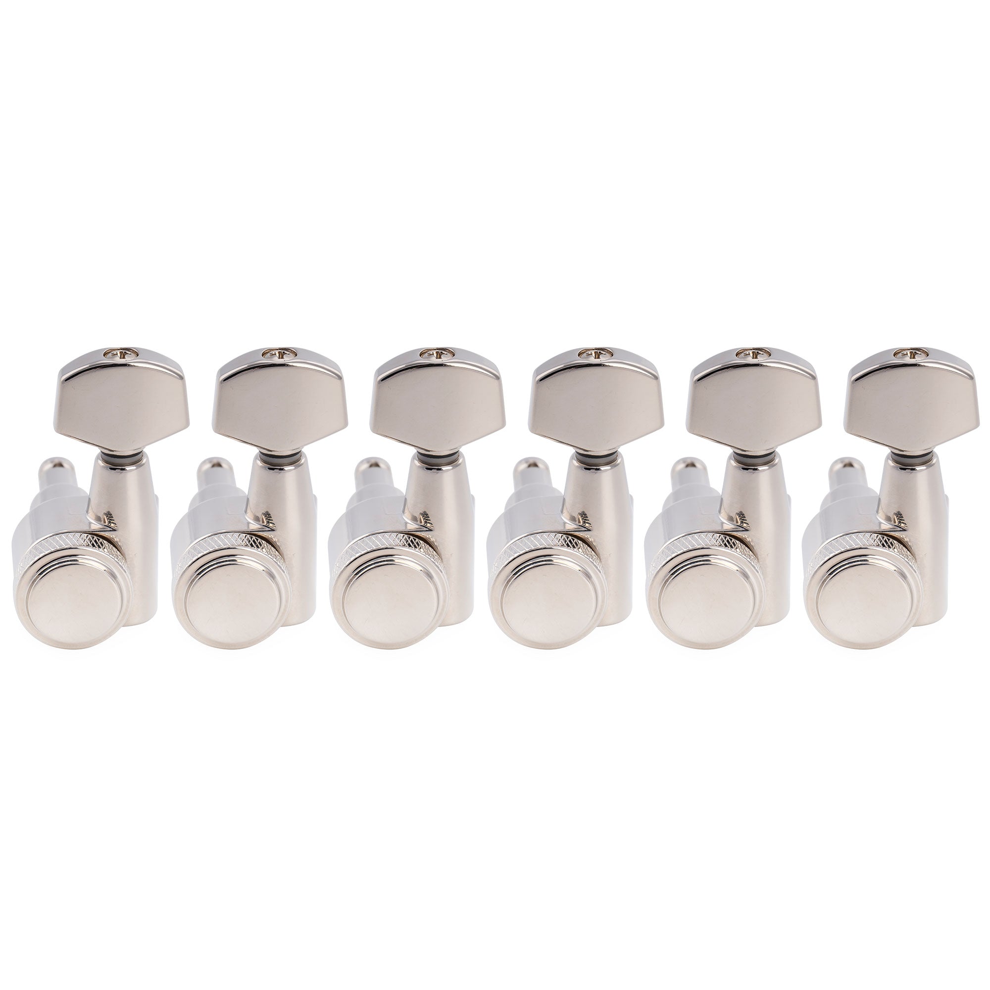 Musiclily Pro R18T-27 Mécaniques à blocage pour gaucher 6 en ligne 18:1, chevilles d'accordage 2 broches, clés, mécaniques pour guitare électrique style Squier Strat Tele
