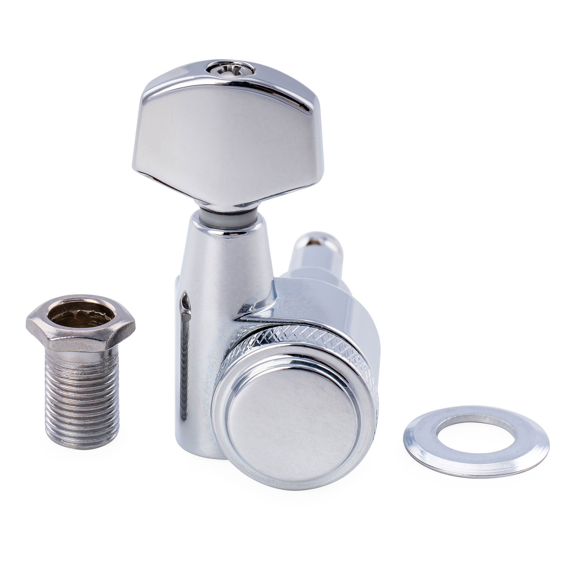 Musiclily Pro R18T-28 Mécaniques à blocage 6 en ligne 18:1, mécaniques 2 broches, chevilles d'accordage, clés pour guitare électrique style Squier Strat Tele