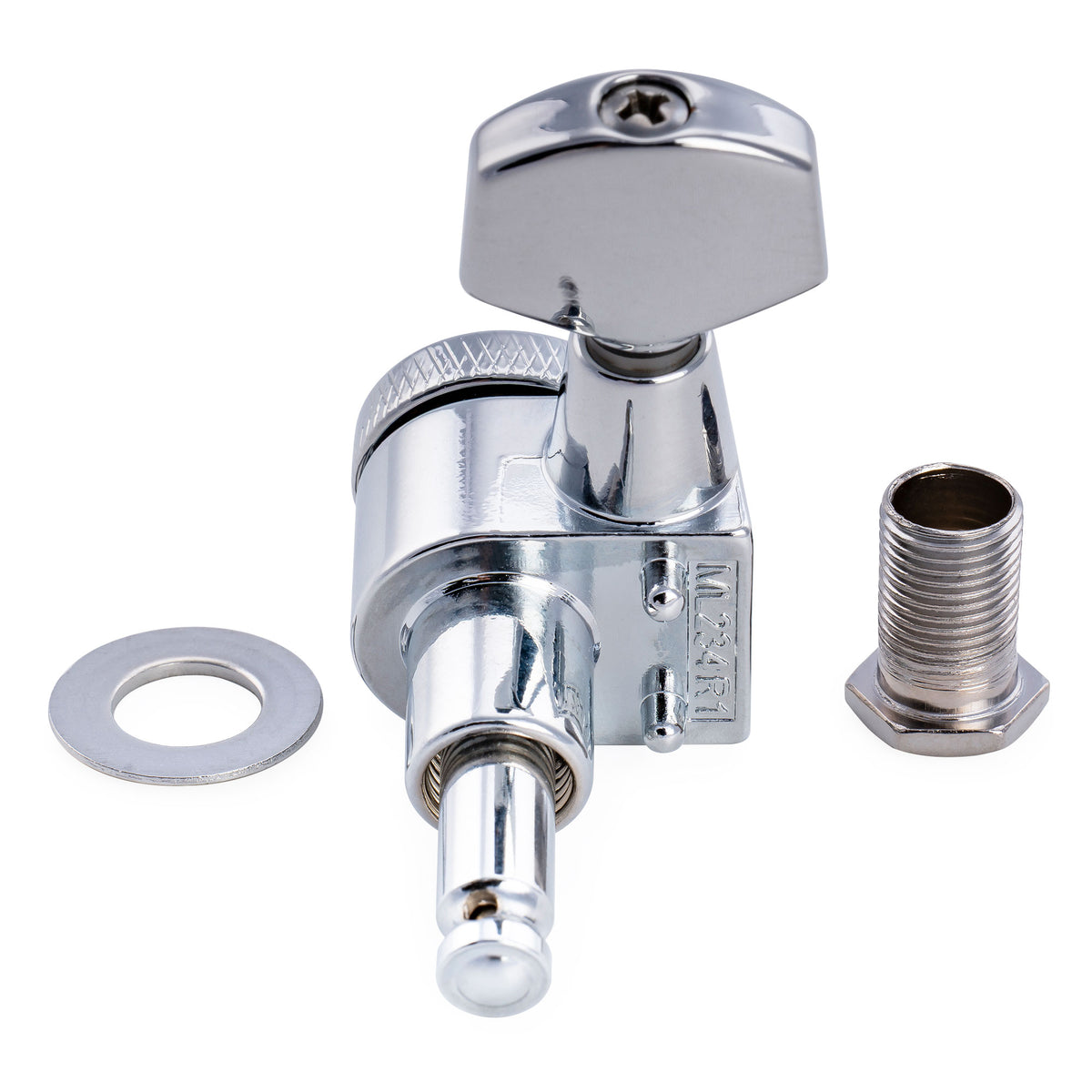 Musiclily Pro R18T-28 Mécaniques à blocage 6 en ligne 18:1, mécaniques 2 broches, chevilles d'accordage, clés pour guitare électrique style Squier Strat Tele