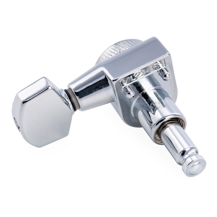 Musiclily Pro R18T-28 6-in-line 18:1 Locking Tuners 2-Pin Machine Heads Tuning Pegs Keys for Squier Strat Tele Style Electric Guitar