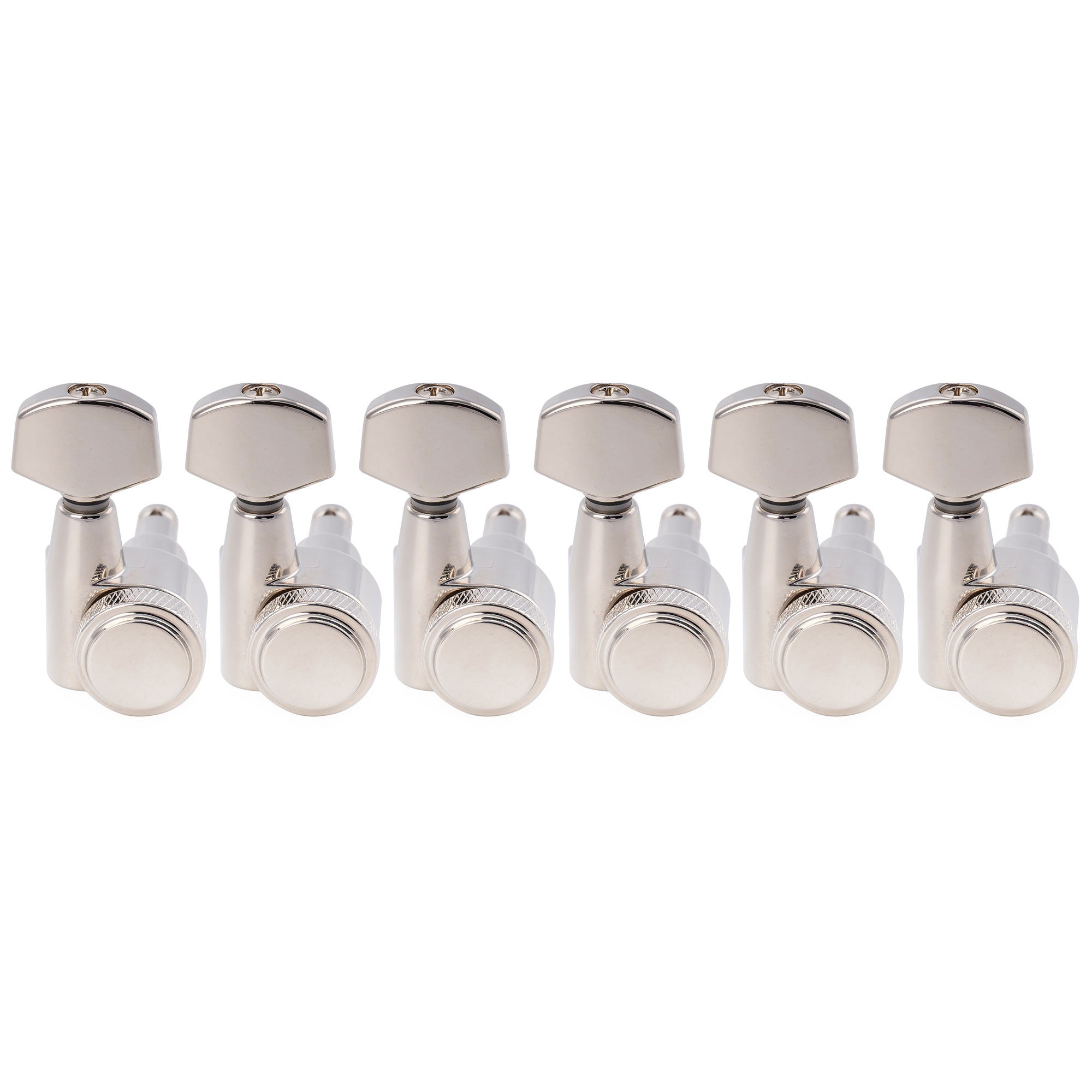 Musiclily Pro R18T-28 Mécaniques à blocage 6 en ligne 18:1, mécaniques 2 broches, chevilles d'accordage, clés pour guitare électrique style Squier Strat Tele