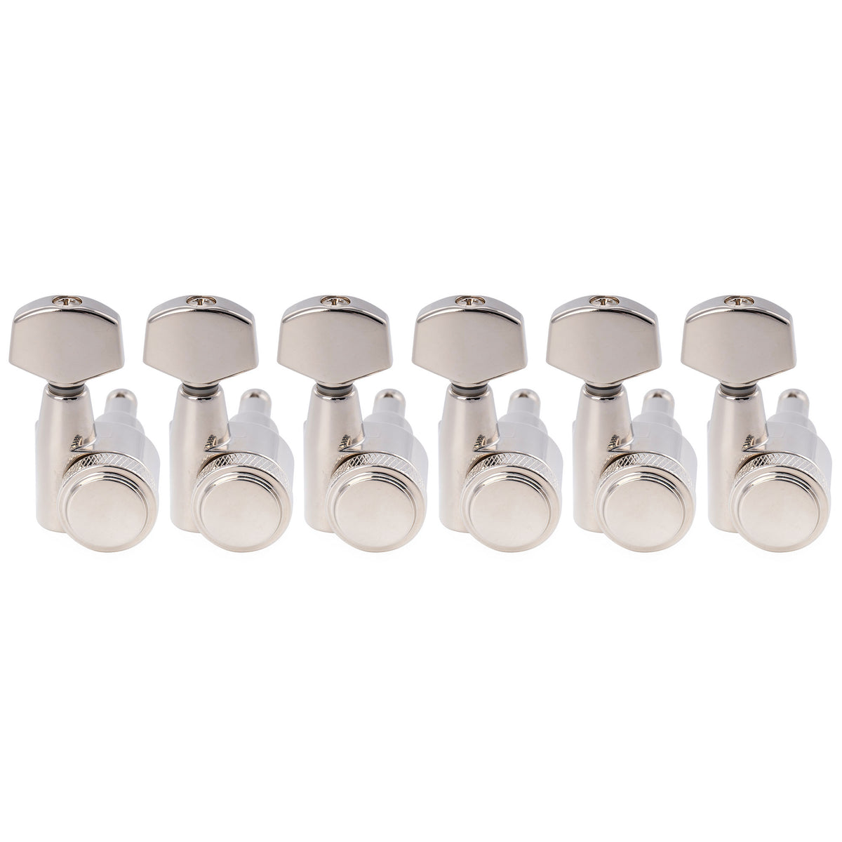Musiclily Pro R18T-28 Mécaniques à blocage 6 en ligne 18:1, mécaniques 2 broches, chevilles d'accordage, clés pour guitare électrique style Squier Strat Tele