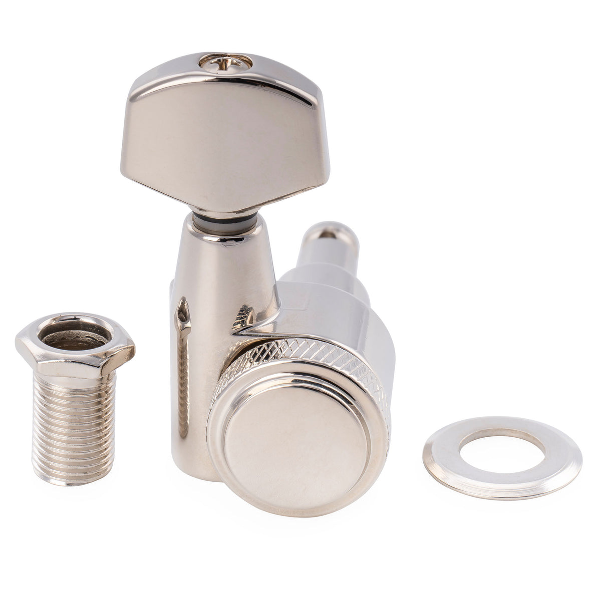 Musiclily Pro R18T-28 Mécaniques à blocage 6 en ligne 18:1, mécaniques 2 broches, chevilles d'accordage, clés pour guitare électrique style Squier Strat Tele