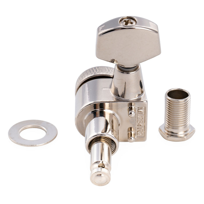Musiclily Pro R18T-28 6-in-line 18:1 Locking Tuners 2-Pin Machine Heads Tuning Pegs Keys for Squier Strat Tele Style Electric Guitar