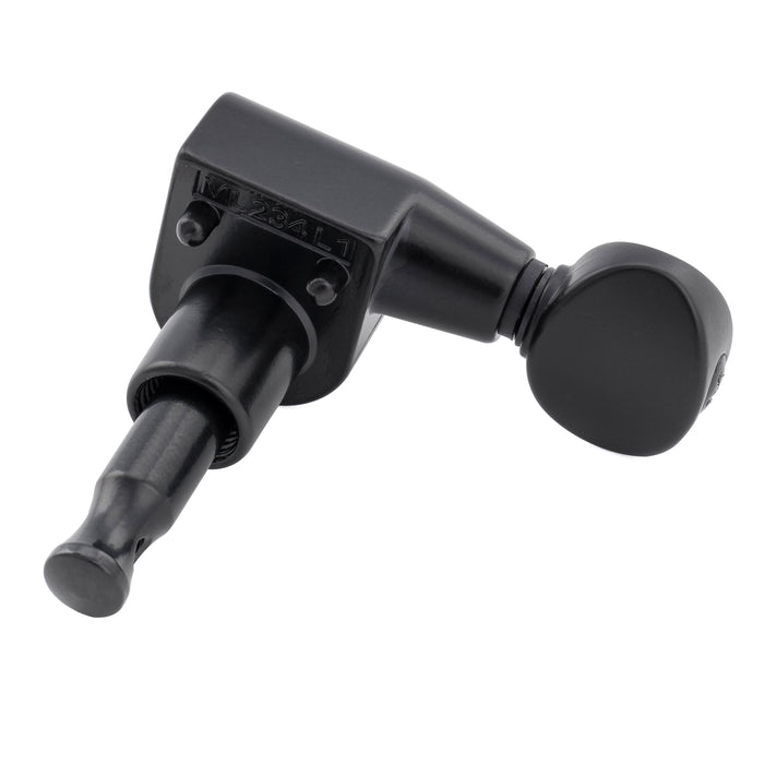 Musiclily Pro R18T-29 Left-Handed 6-in-line 18:1 Ratio 2-Pin Full Sealed Machine Heads Tuners Tuning Pegs Keys with Vintage Oval Button for Squier Strat Tele Style Electric Guitar