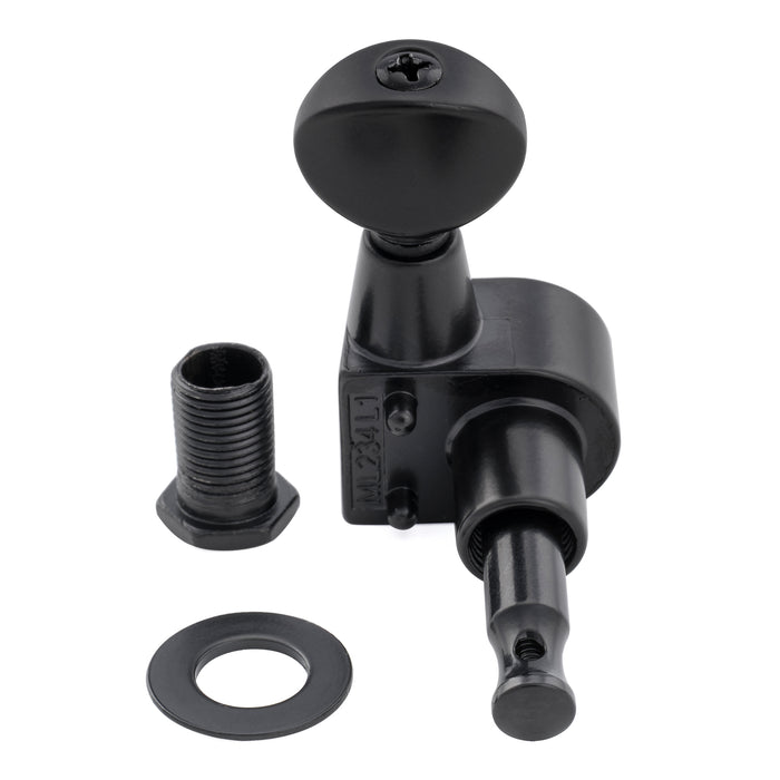 Musiclily Pro R18T-29 Single 18:1 Ratio 2-Pin Full Sealed Machine Head Treble Side Tuner Tuning Peg Key with Vintage Oval Button for Squier Strat Tele Style Electric Guitar