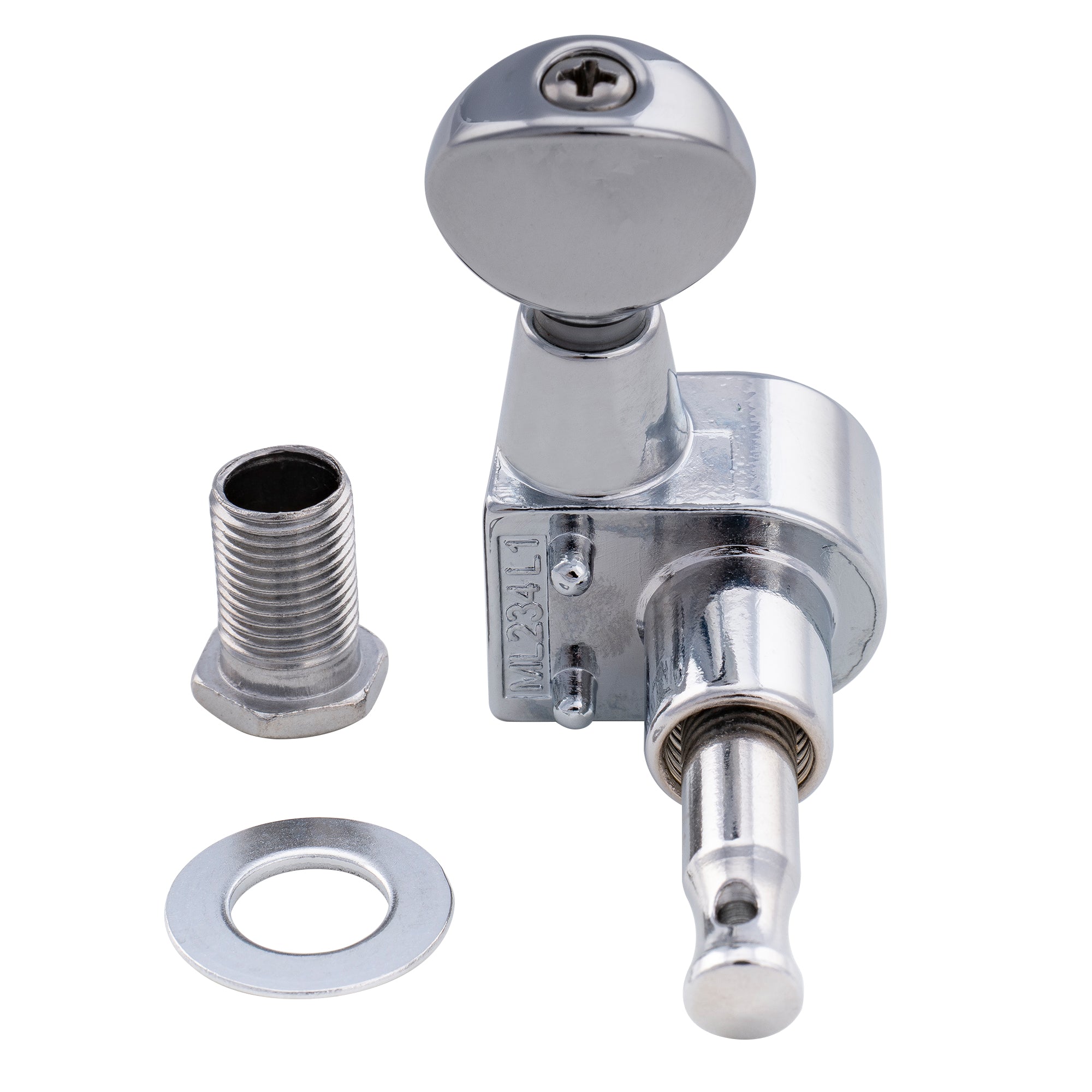 Musiclily Pro R18T-29 Para zurdos 6 en línea, relación 18:1, cabezales de máquina totalmente sellados de 2 pines, afinadores, clavijas de afinación y llaves con botón ovalado vintage para guitarra eléctrica estilo Squier Strat Tele