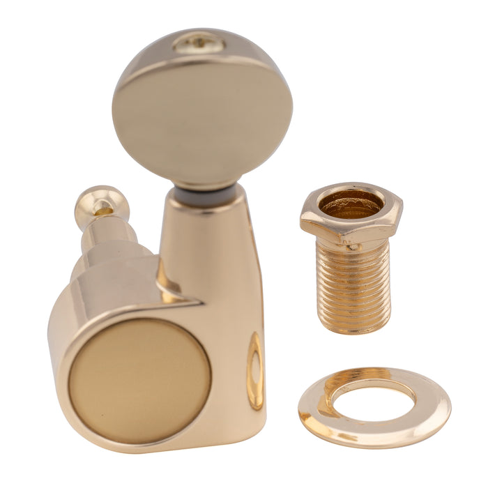 Musiclily Pro R18T-29 Single 18:1 Ratio 2-Pin Full Sealed Machine Head Treble Side Tuner Tuning Peg Key with Vintage Oval Button for Squier Strat Tele Style Electric Guitar
