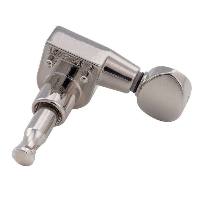 Musiclily Pro R18T-29 Left-Handed 6-in-line 18:1 Ratio 2-Pin Full Sealed Machine Heads Tuners Tuning Pegs Keys with Vintage Oval Button for Squier Strat Tele Style Electric Guitar