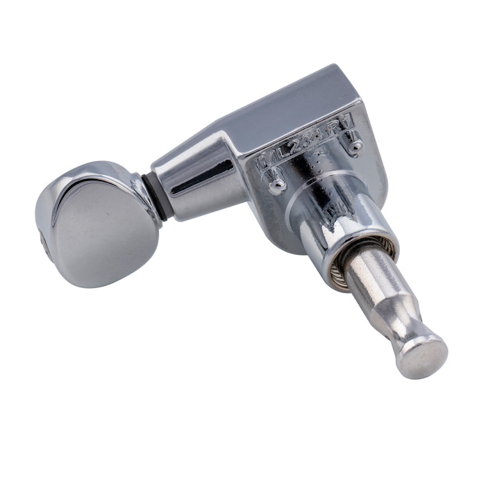 Musiclily Pro R18T-30 Single 18:1 Ratio 2-Pin Full Sealed Machine Head Bass Side Tuner Tuning Peg Key with Vintage Oval Button for Squier Strat Tele Style Electric Guitar