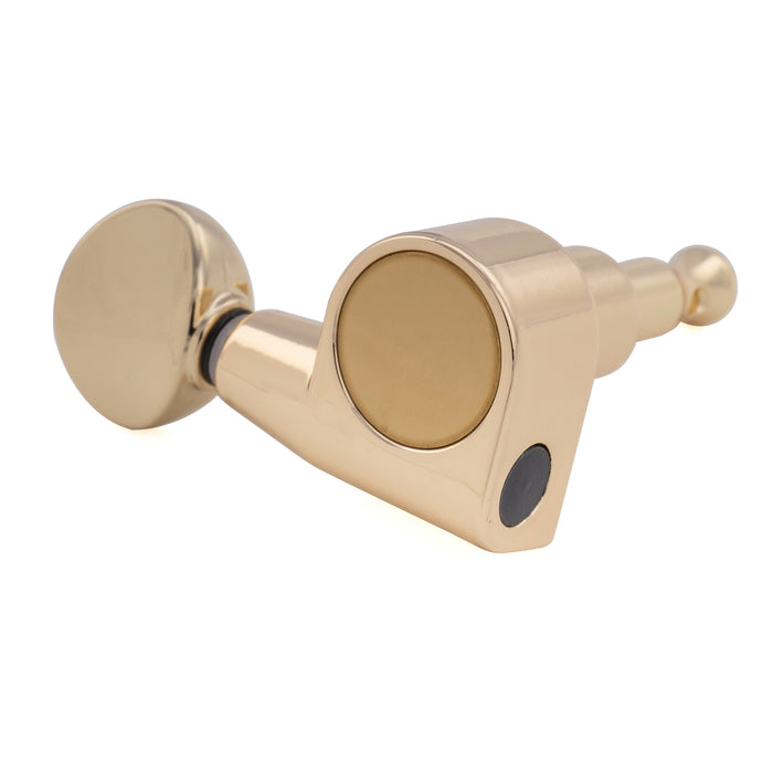 Musiclily Pro R18T-30 Single 18:1 Ratio 2-Pin Full Sealed Machine Head Bass Side Tuner Tuning Peg Key with Vintage Oval Button for Squier Strat Tele Style Electric Guitar