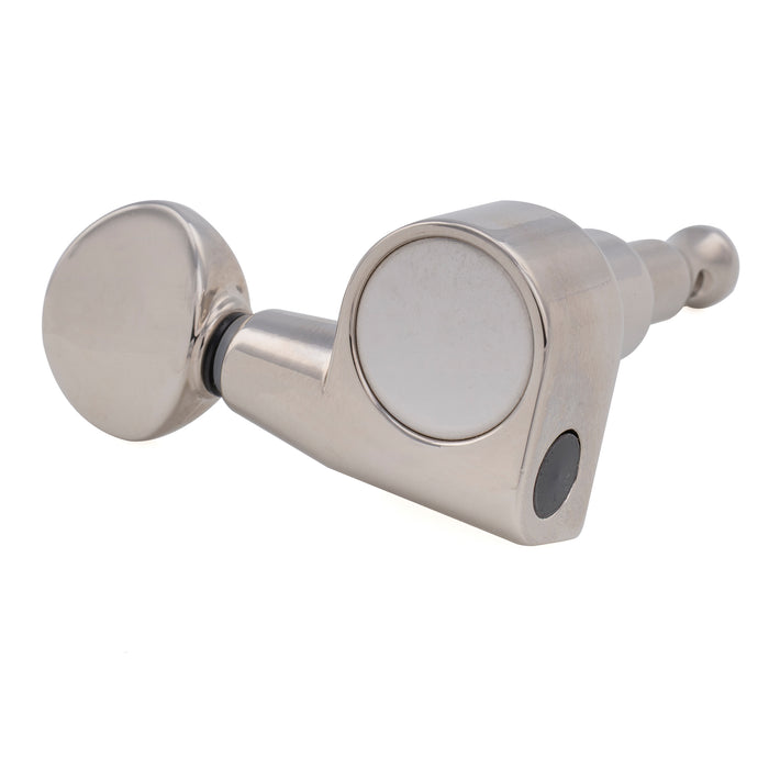 Musiclily Pro R18T-30 Single 18:1 Ratio 2-Pin Full Sealed Machine Head Bass Side Tuner Tuning Peg Key with Vintage Oval Button for Squier Strat Tele Style Electric Guitar