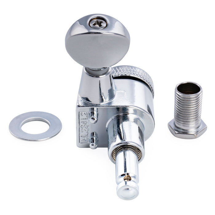 Musiclily Pro R18T-31 Left-Handed 6-in-line 18:1 2-Pin Locking Tuners Tuning Pegs Keys Machine Heads for Squier Strat Tele Style