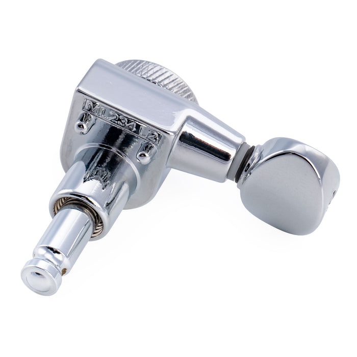Musiclily Pro R18T-31 Left-Handed 6-in-line 18:1 2-Pin Locking Tuners Tuning Pegs Keys Machine Heads for Squier Strat Tele Style