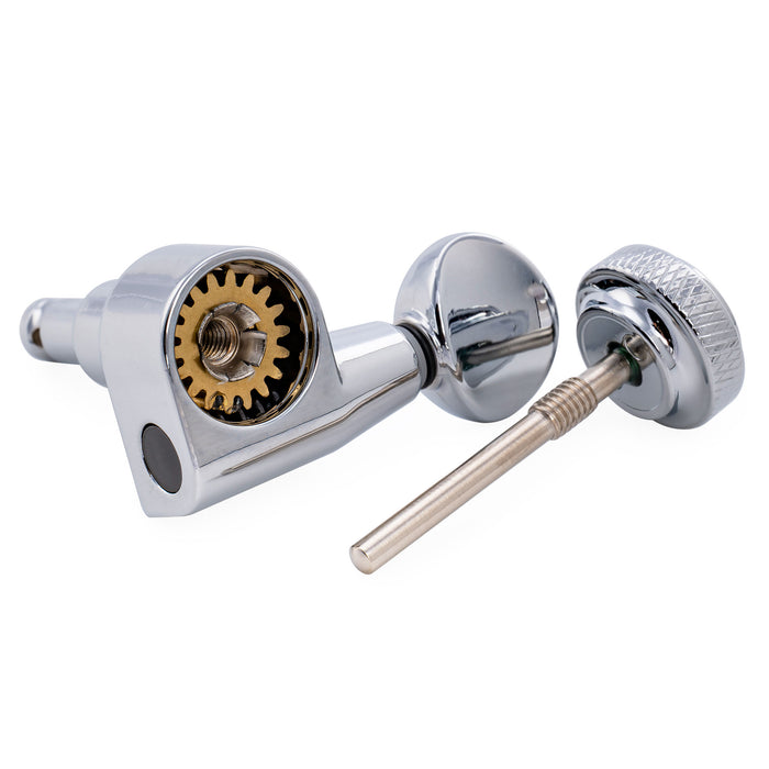 Musiclily Pro R18T-31 Left-Handed 6-in-line 18:1 2-Pin Locking Tuners Tuning Pegs Keys Machine Heads for Squier Strat Tele Style