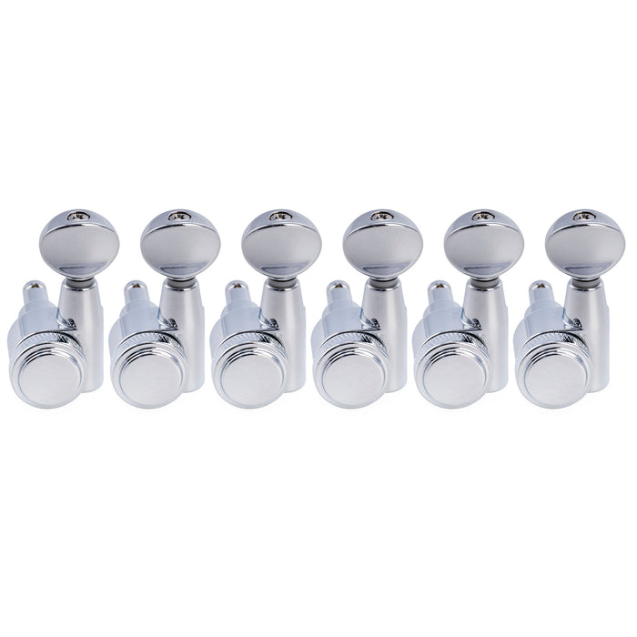 Musiclily Pro R18T-31 Left-Handed 6-in-line 18:1 2-Pin Locking Tuners Tuning Pegs Keys Machine Heads for Squier Strat Tele Style