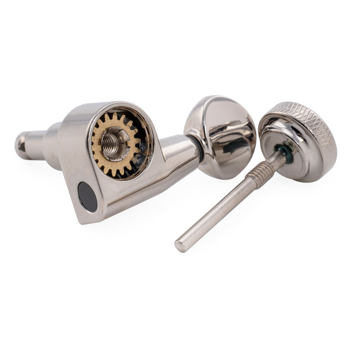 Musiclily Pro R18T-31 Left-Handed 6-in-line 18:1 2-Pin Locking Tuners Tuning Pegs Keys Machine Heads for Squier Strat Tele Style