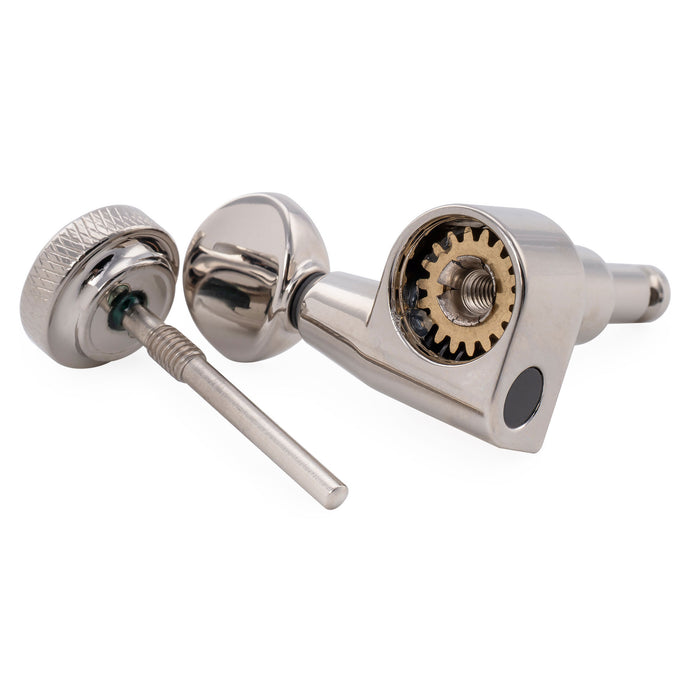 Musiclily Pro R18T-32 6-in-line 18:1 Locking Tuners 2-Pin Machine Heads Tuning Pegs Keys for Squier Strat Tele Style Electric Guitar