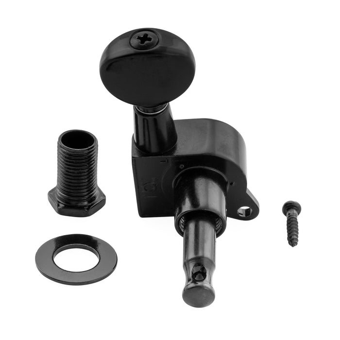 Musiclily Pro R18K-14 Single 18:1 Ratio Full Sealed Machine Head Treble Side Tuner Tuning Peg Key with Vintage Oval Button for Strat Tele Style Electric Guitar